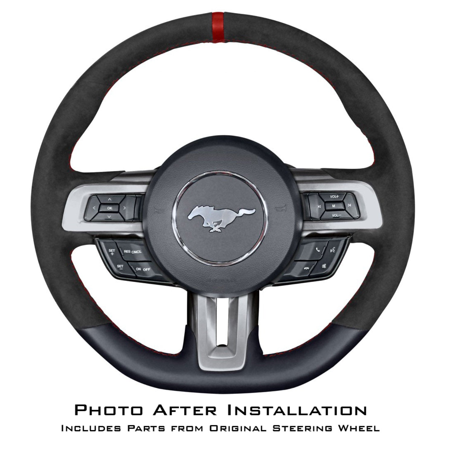 Genuine 2015-17 GT350R Steering Wheel - Red Stitching