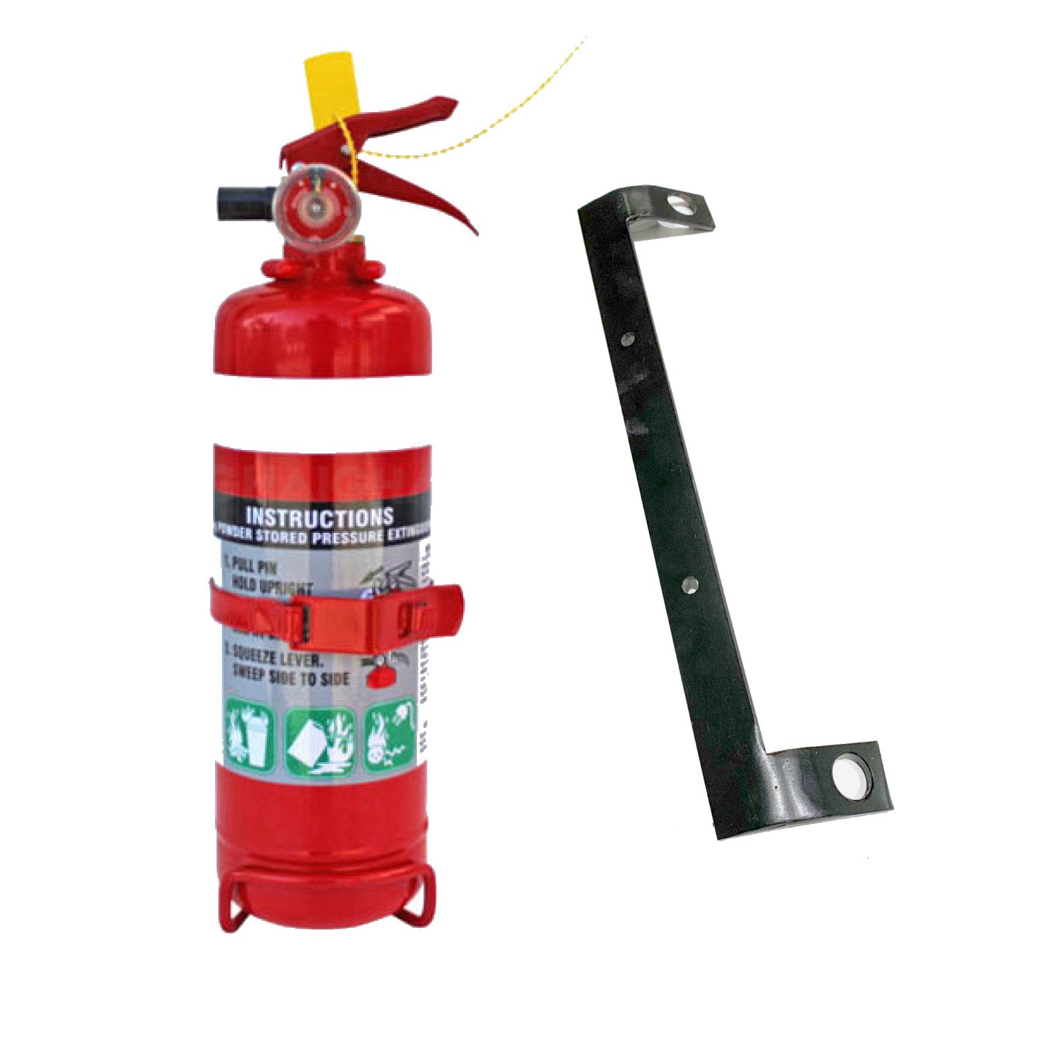 Mustang Motorsport 2015-23 1.0kg Fire Extinguisher and Mounting Bracket