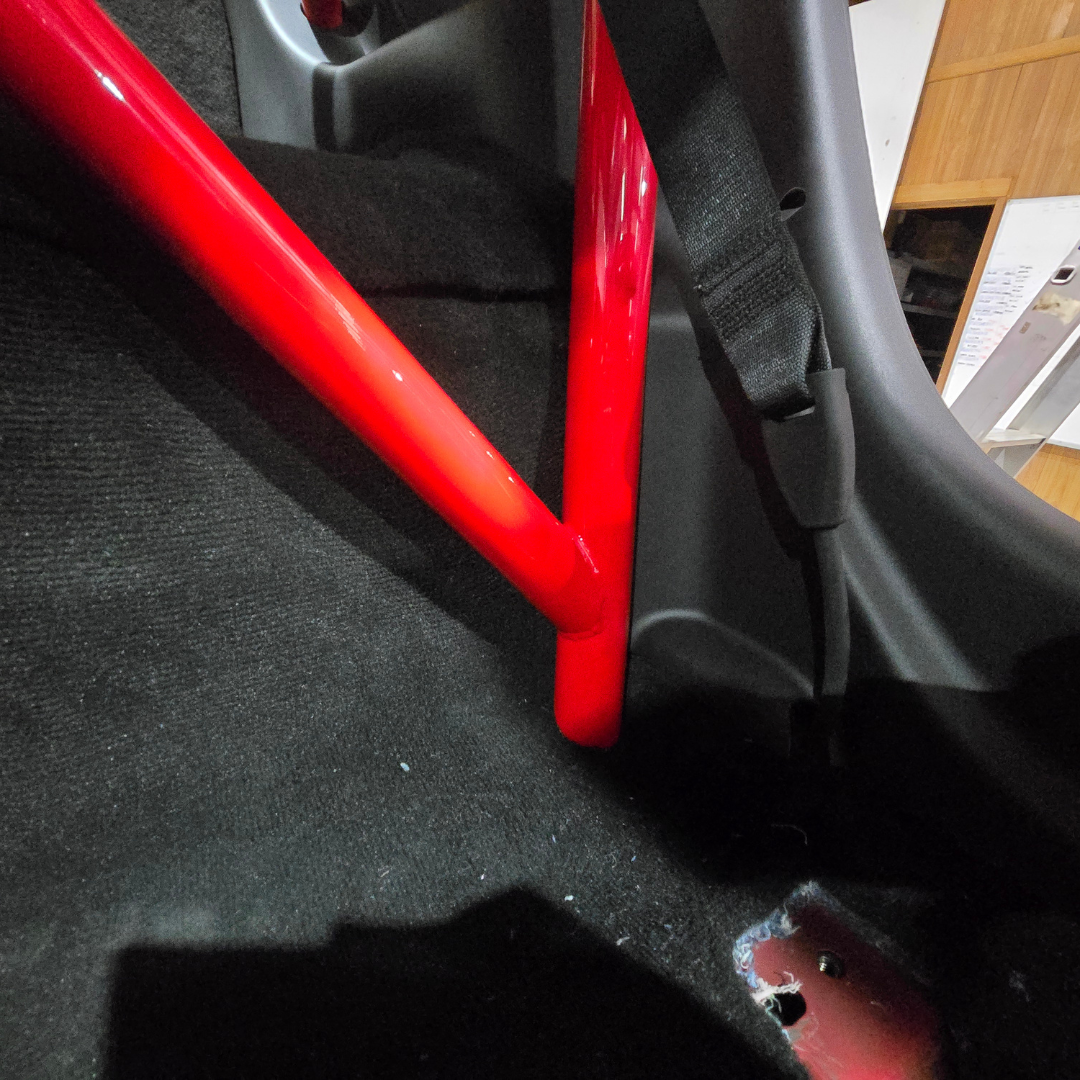 S550-S650 Mustang Bolt in Half Cage - Installed & Painted