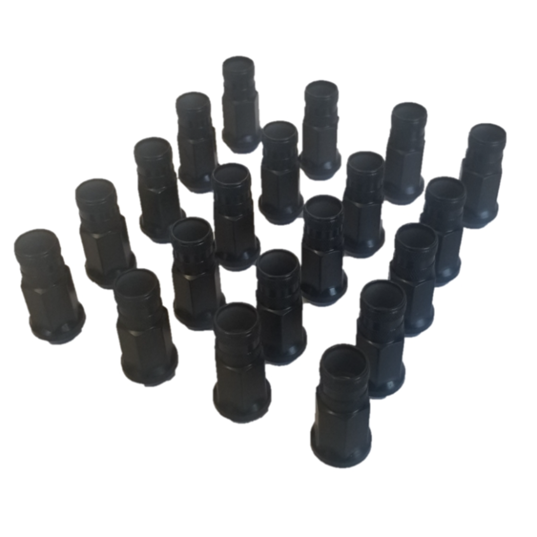 Shelby 2015-26 Black Open ended Lug Nut Long (M14x1.5) - Set