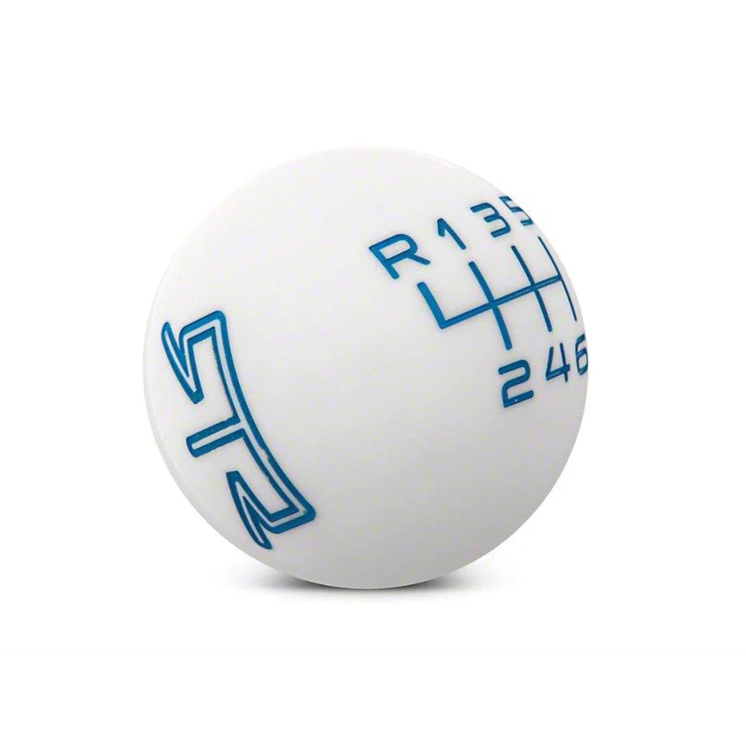 RTR 2015-24 White Shift Knob - Blue Engraving